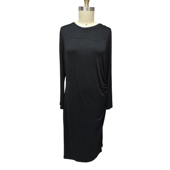 Banana Republic NWT Rouched Side Jersey Midi Dress Charcoal Gray XL - Picture 2 of 7